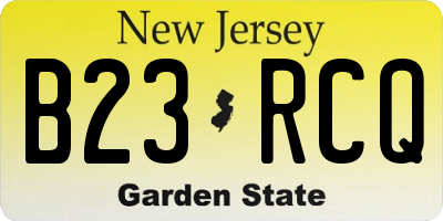 NJ license plate B23RCQ
