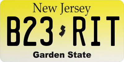 NJ license plate B23RIT