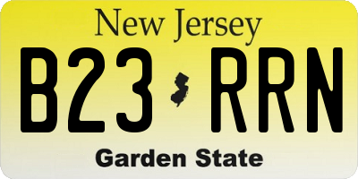 NJ license plate B23RRN