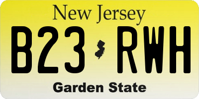NJ license plate B23RWH