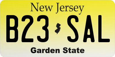 NJ license plate B23SAL