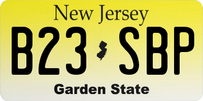 NJ license plate B23SBP