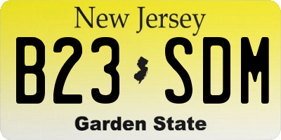 NJ license plate B23SDM