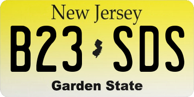 NJ license plate B23SDS