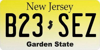 NJ license plate B23SEZ