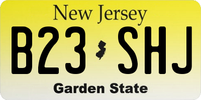 NJ license plate B23SHJ