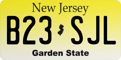 NJ license plate B23SJL