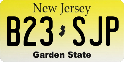 NJ license plate B23SJP