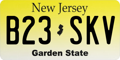 NJ license plate B23SKV