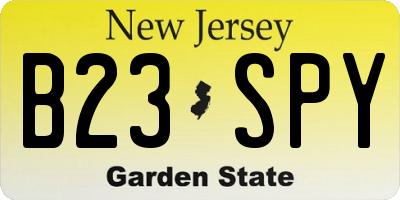 NJ license plate B23SPY
