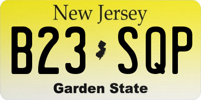 NJ license plate B23SQP