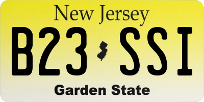 NJ license plate B23SSI