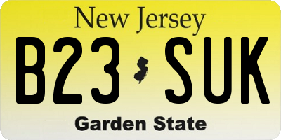NJ license plate B23SUK