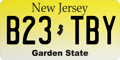 NJ license plate B23TBY