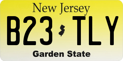NJ license plate B23TLY