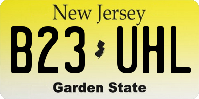 NJ license plate B23UHL