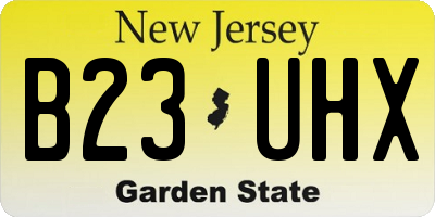 NJ license plate B23UHX