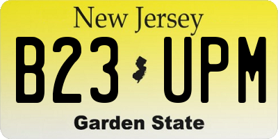 NJ license plate B23UPM