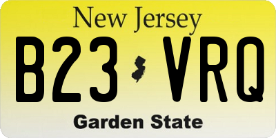 NJ license plate B23VRQ