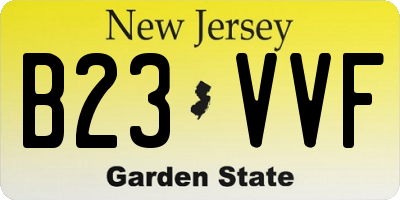 NJ license plate B23VVF