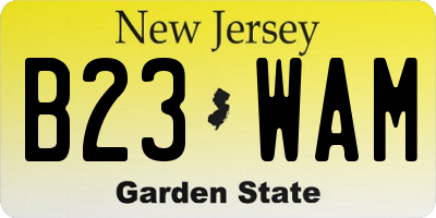NJ license plate B23WAM