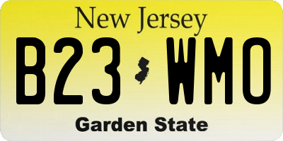NJ license plate B23WMO