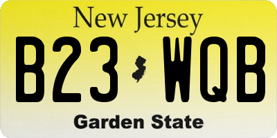 NJ license plate B23WQB