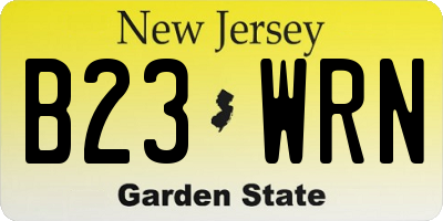 NJ license plate B23WRN