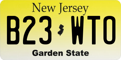 NJ license plate B23WTO