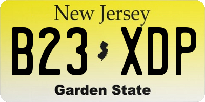 NJ license plate B23XDP