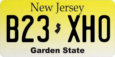 NJ license plate B23XHO