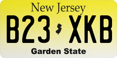 NJ license plate B23XKB