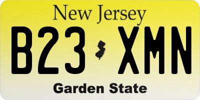NJ license plate B23XMN
