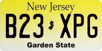NJ license plate B23XPG