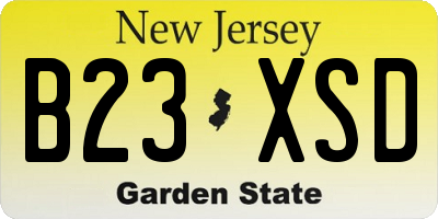 NJ license plate B23XSD