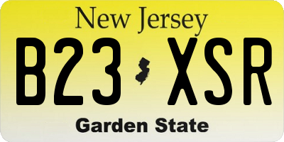 NJ license plate B23XSR