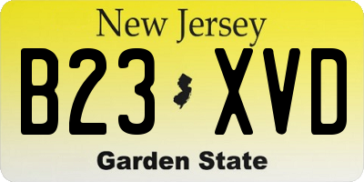 NJ license plate B23XVD