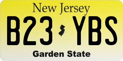 NJ license plate B23YBS