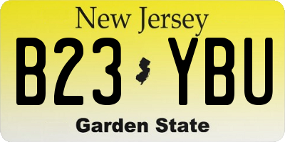 NJ license plate B23YBU