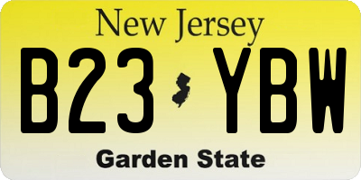 NJ license plate B23YBW