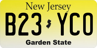 NJ license plate B23YCO