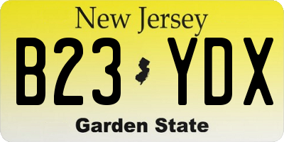 NJ license plate B23YDX
