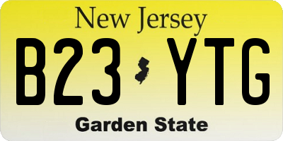 NJ license plate B23YTG