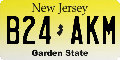 NJ license plate B24AKM