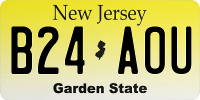 NJ license plate B24AOU