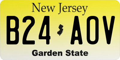 NJ license plate B24AOV