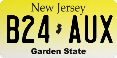 NJ license plate B24AUX