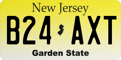NJ license plate B24AXT