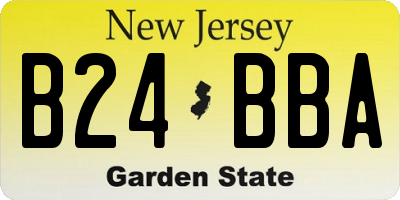NJ license plate B24BBA