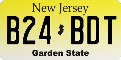 NJ license plate B24BDT